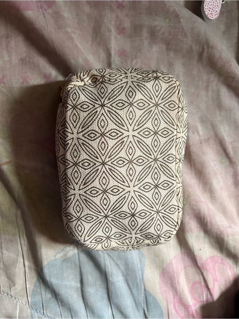 Neutral Geometric Patterned Mini Pouch